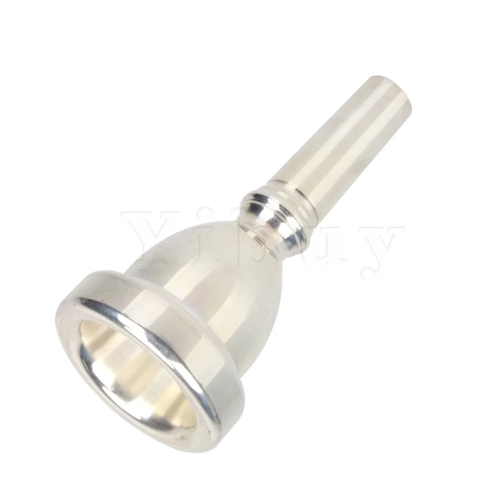 Yibuy Professional Silver Plated Large Tuba Horn Mouthpiece Musical Instrument Yibuy Professional Silver Plated Large Tuba Horn Mouthpiece Musical Instrument