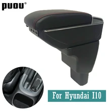 Descanso para braço automotivo, para hyundai i10, centro rotativo, console, caixa de armazenamento com interface usb, acessórios de decoração