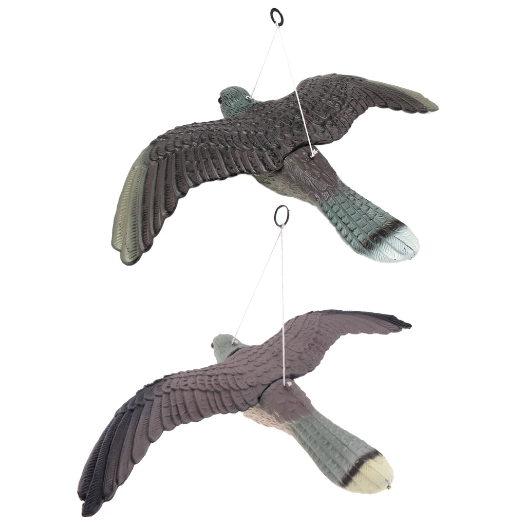 2X Flying Hawk Pigeon Decoy Garden Plant Rodent Bird Control Hunting Scarer Decoy Hunting Duck Decoy Garden Yard Lake Decorative