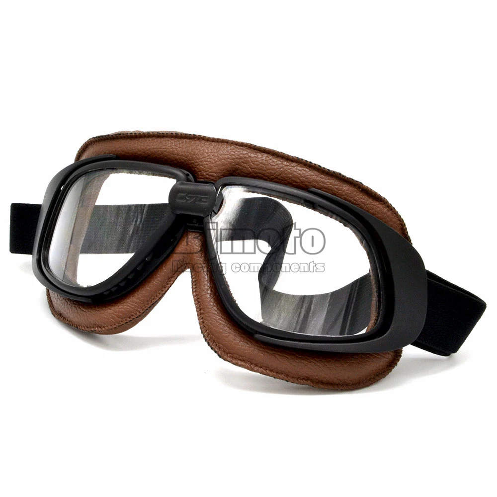 Винтажные очки для мотокросса, прозрачные очки в стиле стимпанк, спортивные ветрозащитные солнцезащитные очки для harley, винтажные очки пилота для питдрита, велосипеда