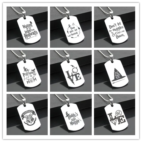 

Perfect JL Harry Potter Western Style Army card Personalized Diy Letters Pendant Steel Necklace personality Gifts HLBT01