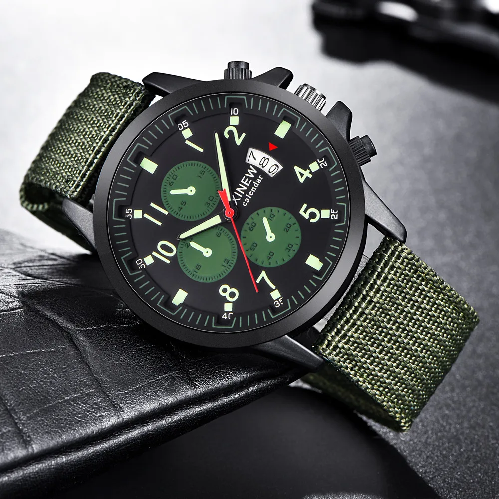 

Fashion 2018 Vintage Classic Men's Waterproof Date Leather Strap Sport Quartz Army Watch Wristwatch Clock Gift Retro Design #20