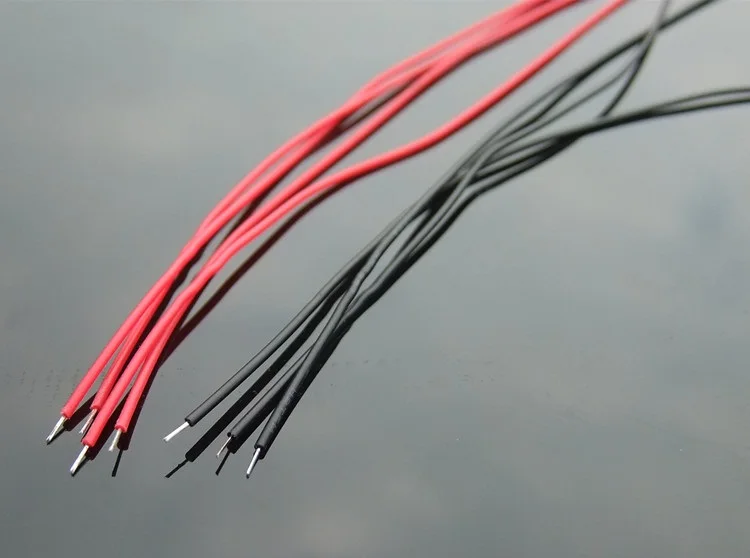 50PCS 1*100mm GB Thin Wire 1Pin Red Black Copper Wire Electronic Extend
