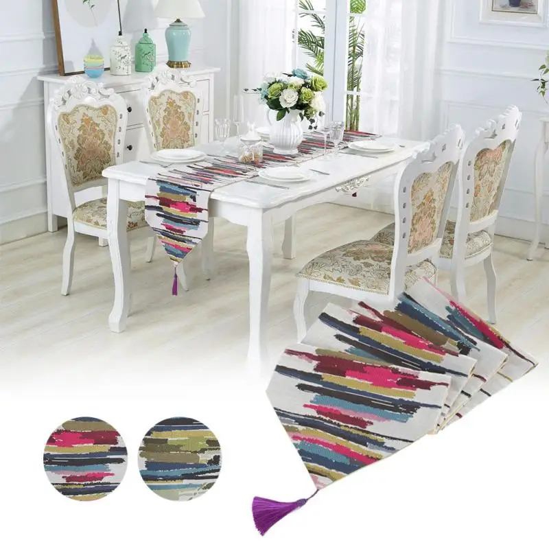 Buy Colorful Stripe Table Runner Tablecloth Wedding