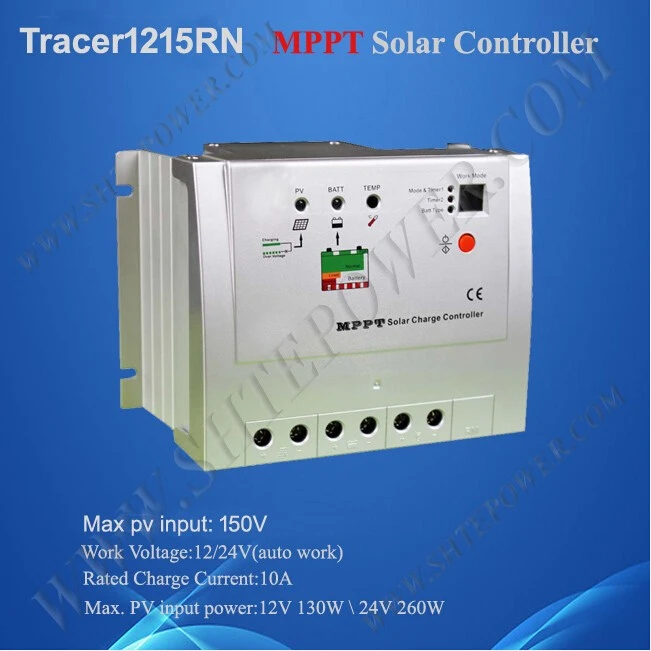 Painel de Entrada Epsolar Tracer Tensão 150v Sistema Solar 10a 24v Regulador Mppt 1215rn Max