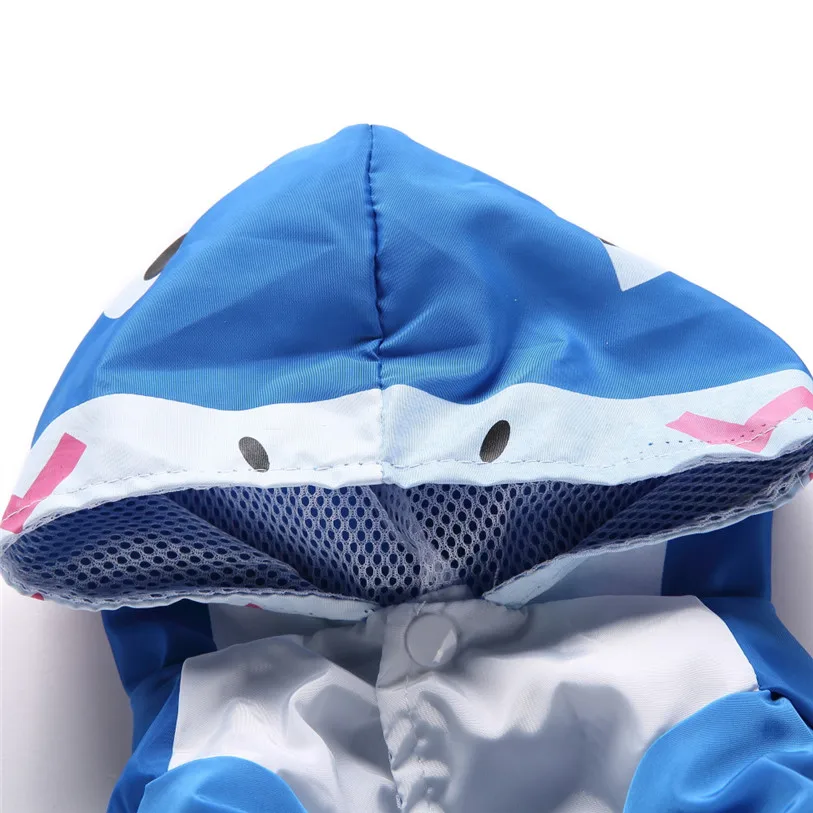 XS-XL Raincoat for Dogs Blue Shark Dog Raincoat Waterproof Hooded Cloak Jacket Summer Clothes for Dogs Dropshipping 40AT15 (7)