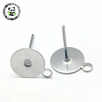 

304 Stainless Steel Earstud Components, 12.5x10mm, Pin: 0.7mm, Hole: 1mm