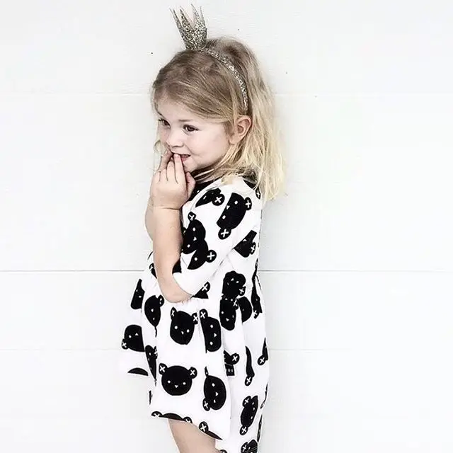 

FOR 1-4 YEARS 2016 SUMMER NEWEST BEAR PATTERN CARTOON KIDS BEAU LOVES DRESSES GIRLS DRESSES BABY GIRL CLOTHING  zapatos bebe
