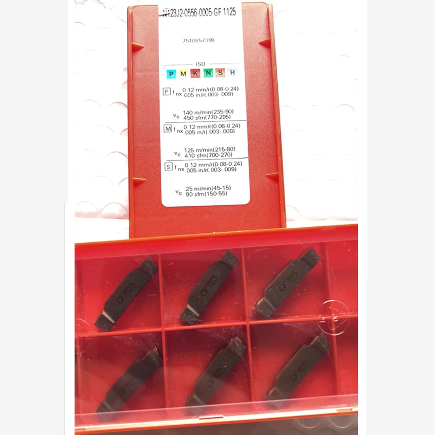 

Brand new N123J2-0556-0005-GF 1125 Carbide Inserts 10Pcs/Box CNC Lathe Tools For Grooving Original Packaging