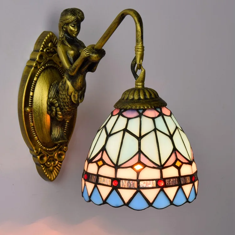 Mediterranean minimalist tiffany wall lamp living room bedroom hallway