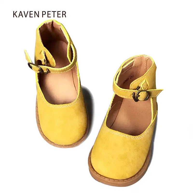 girls yellow flats