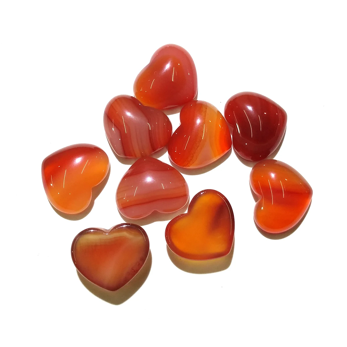 

10 Pieces Red Agates Natural Stones Cabochon 10x10mm 15x18mm 25x25mm Heart Shape No Hole for Making Jewelry DIY