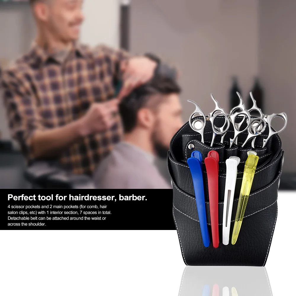 Professional Leather Rivet Clips Bag Hairdressing Barber Scissor