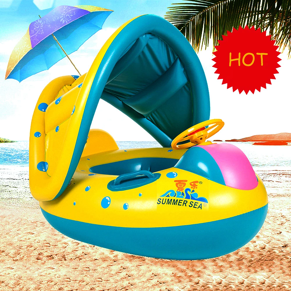 

Inflatable Baby Swimming Ring Kids Summer Swimming Pool Swan Swim Float Water Fun Pool Toys Swim Ring Seat Boat Sport for 3-6Y