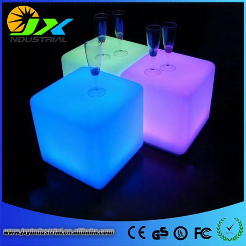 

led bar chair 25cm / led cube chair RGBW colorful change via remote rechargeable or wires powered