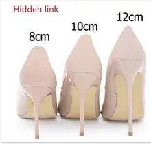 2018 Hidden link Brand Sexy Pointed Toe Patent Leather high Heels Pumps Shoes Women Heels Party Wedding Shoes Big Size with box