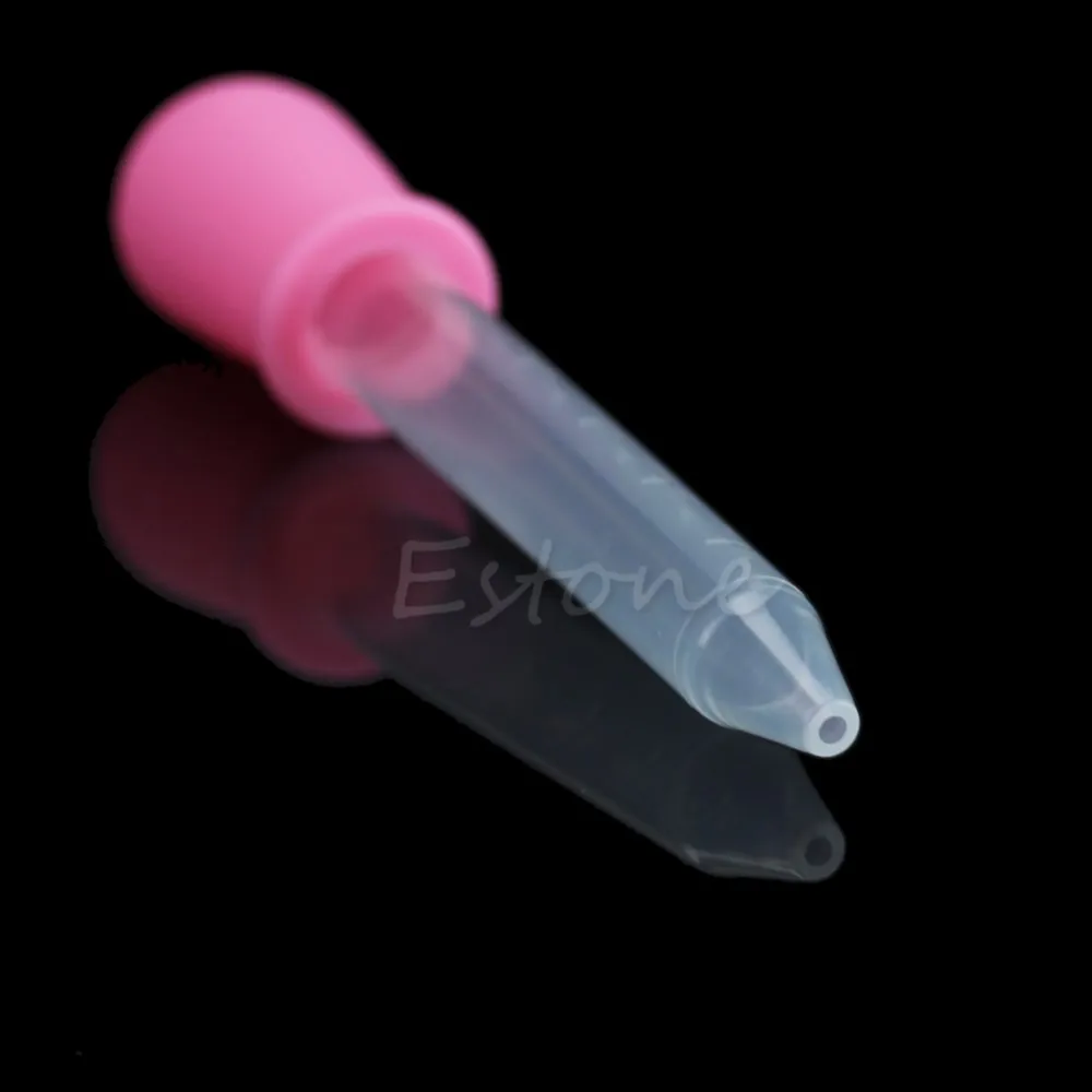 Детская силиконовая пластиковая пищевая жидкость для кормления Ушная пипетка капельница синий/розовый