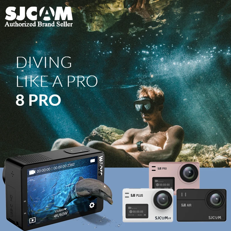 SJCAM SJ8 серия Pro 4K 60FPS WiFi Пульт дистанционного управления шлем Экшн камера Ambarella