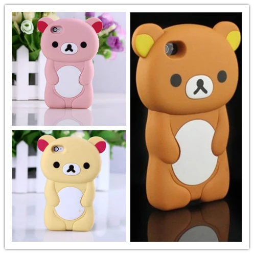 Rilakkuma Case Coque For iPhone 5S Case 3D Cute Brown Bear Cover For iPhone 5 5S SE 4 4S 5C Case Silicone Phone Cases Capa Funda