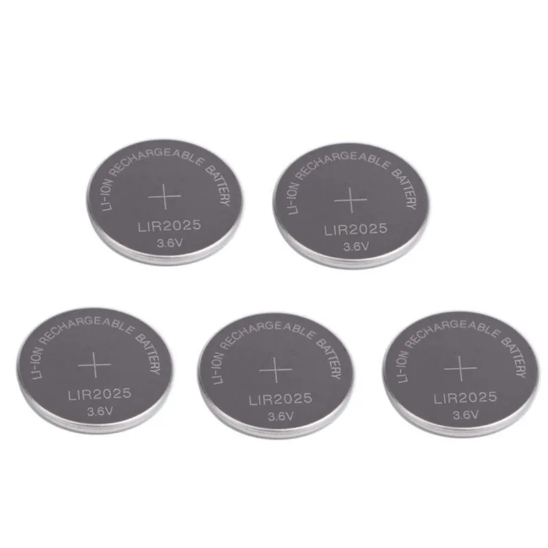 

5PCS NEW LIR2025 Rechargeable Battery for BMW Car Key Li-ion Battery Button/Coin Cell 3.6V 30mAh Repleace CR2025