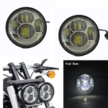

4.5inch Dual Motorcycle Headlight Fat Bob LED Head light with High/Low Beam DRL 40W Dual Headlamp for Harley