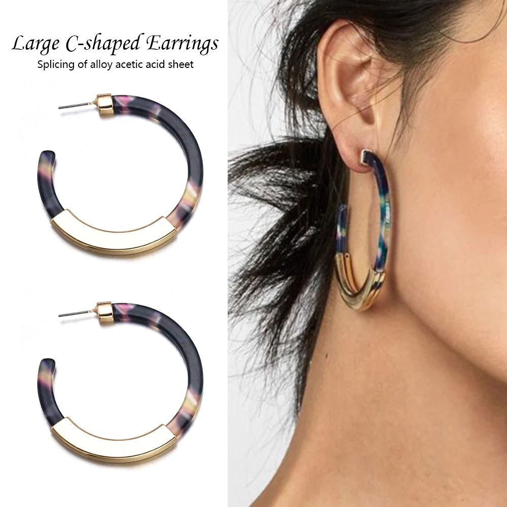 2019 Women Fashion Summer Drop Earrings Bohemia Acrylic Acetate Leopard Circle Earrings for Women 2019 Women Fashion Summer Drop Earrings Bohemia Acrylic Acetate Leopard Circle Earrings for Women