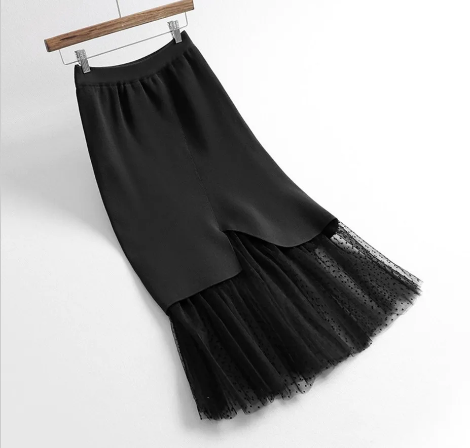 Las Patchwork Stretch La Caliente Pescado Mujeres Faldas Negro Saias Para Tulle Cola De Cintura Alta Invierno Negro Punto verde Colmena Verde Gtgyff 8EqwZPE
