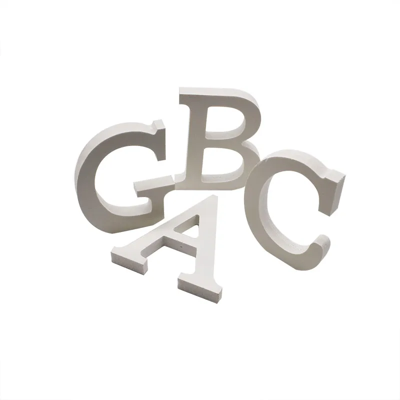 

1PC White Wooden Letters English Alphabet Word Craft Name Design Art Craft Free 3D Standing Shape Birthday Wedding Home Decor