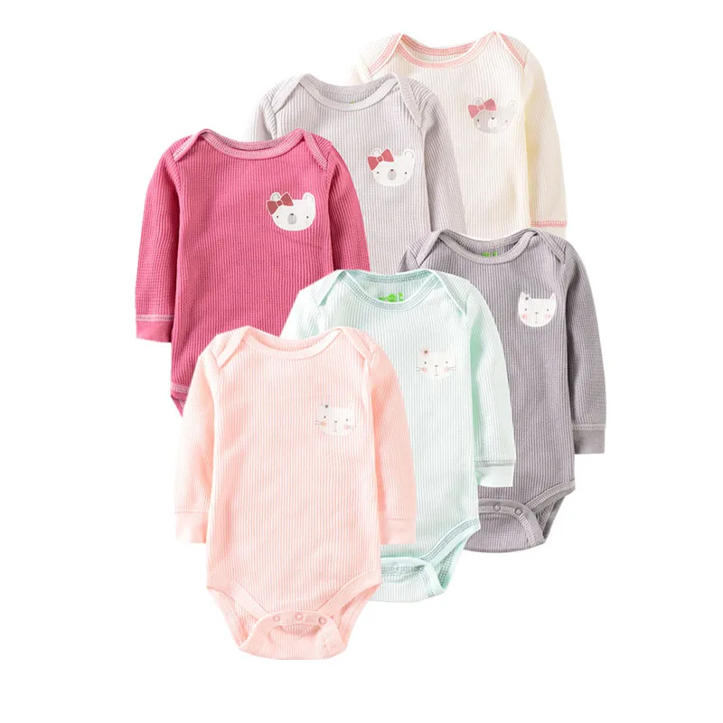 

6 Pieces/lot long sleeve baby Bodysuits One-Pieces Girl infant overall Clothes Cotton Baby boy sleep suits Clothing Jumpsuit