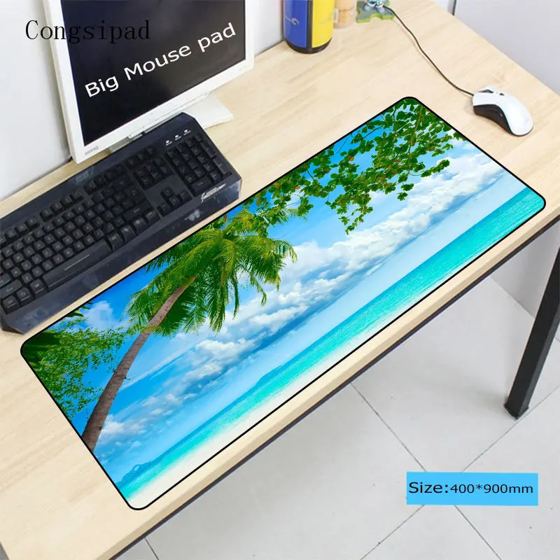  Congsipad Beaches With Palm trees Gaming Speed Locking Edge Large Mouse Mat PC Computer Laptop Mous