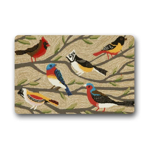 Memory Home Добро пожаловать птички на ветке Коврик для двери вход напольный коврик