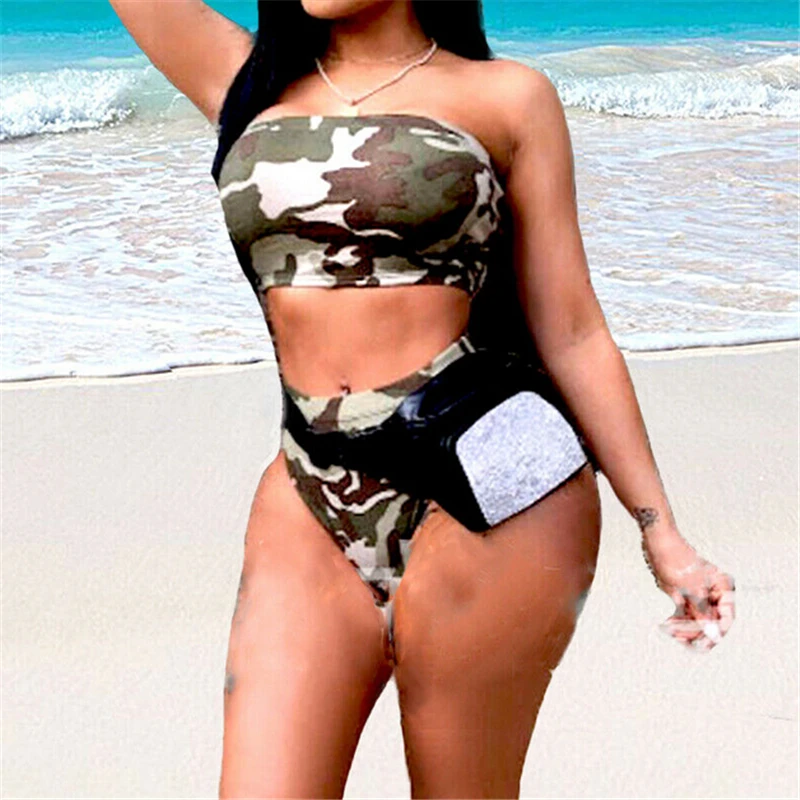 

Women Bikini Camouflage Swimwear Push-up Padded Bra Bikini Set Swimsuit Swimwear Beachwear High Waist Bathing Suit Swimming Suit