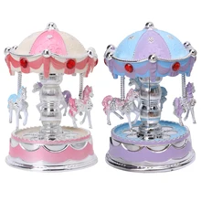 Карусель музыкальная шкатулка Merry Go Round музыкальные пьесы Подарочная игрушка ребенок Свадебный домашний декор% 328/319