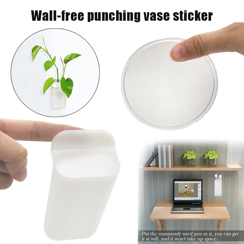 

Silicone Floret Bottle Magic Stickers on Glass Wall Punch Free Flower Pots LBShipping