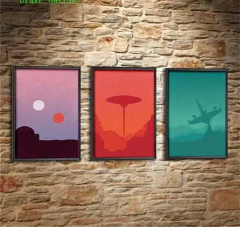

Minimalist Series Star Wars Empire 3 Pieces Canvas Painting Print Living Room Home Decor Modern Wall Art Oil Painting Poster