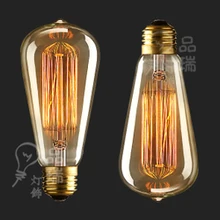 2 шт. ST64 60 Вт лампа Эдисона лампа ретро Винтаж промышленный светильник накаливания