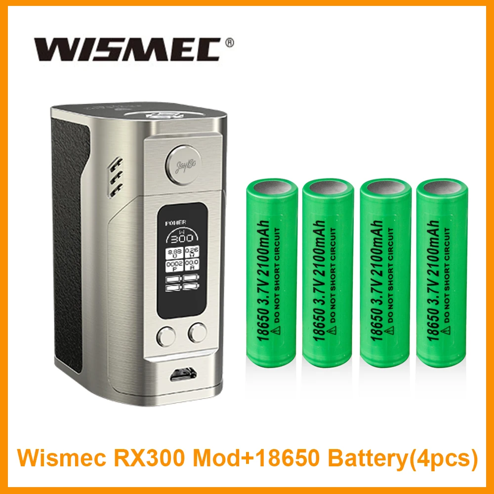 

Russian Warehouse Original Wismec Reuleaux RX300 TC Box Mod Output 300W powered by 4PCS 18650 batteries RX300 Mode E-Cigarette