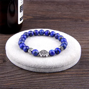 Bracelet Charme En Lapis Lazuli Bleu