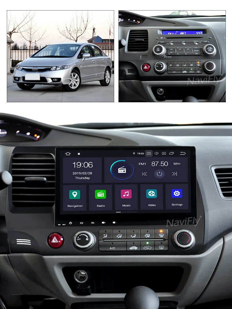 Excellent Android9.0 Car DVD GPS Multimedia Player For Honda Civic 2006-2011 car dvd Navigation radio Video Audio Car Player 7
