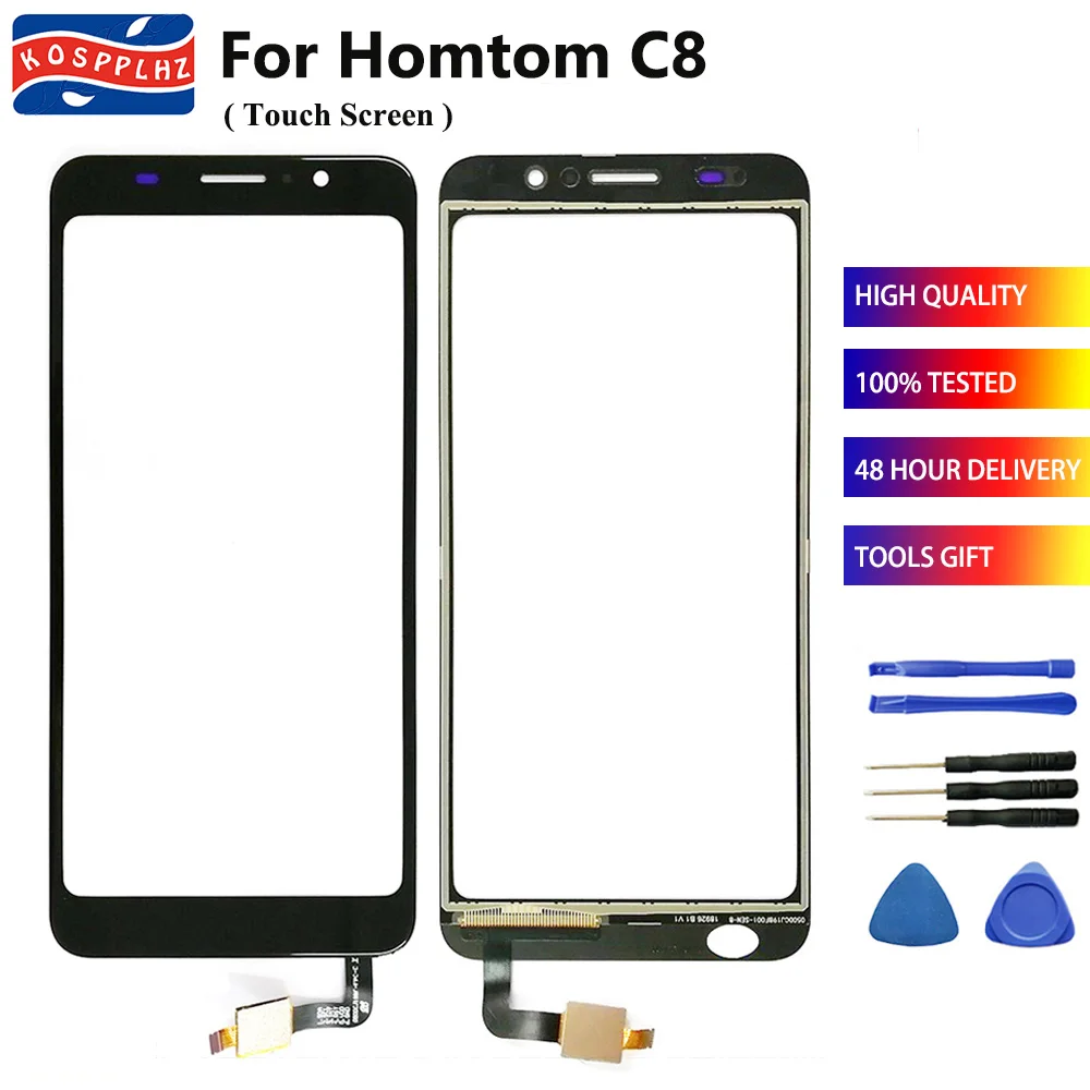 

New Touch Glass Panel For Homtom C8 Touch Screen Front Glass Digitizer Panel Sensor Replace screen + tools