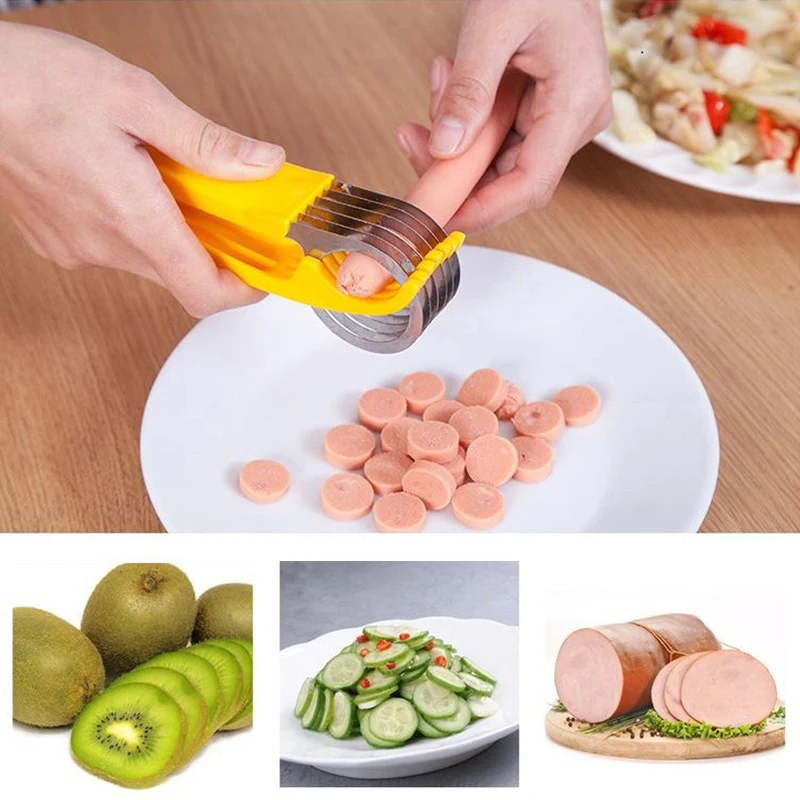 

Creative Banana Slicer Green Cut Banana Artifact Fruit Knife Kitchen Gadgets Tools Kitchen Accessories Fruit Tools 244