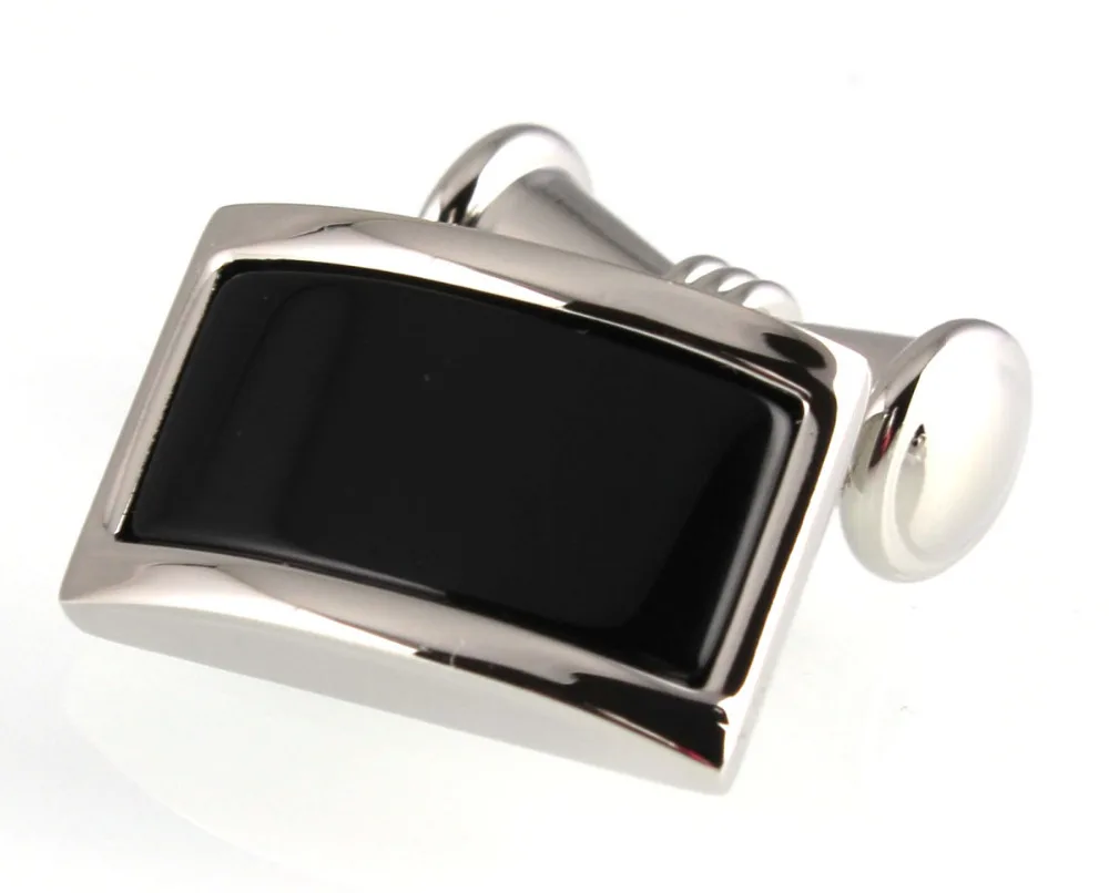 Sunnylink Men's Cuff Links Silver Black Cufflinks For Shirt M3304 20mm