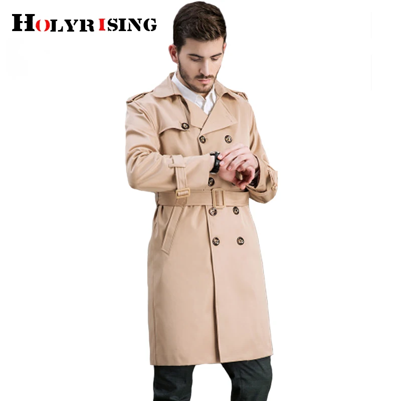 Holyrising Тренч мужское длинное пальто Плюс Размер 7XL 8XL 9XL двубортная куртка manteau homme мужская ветровка 18936-5