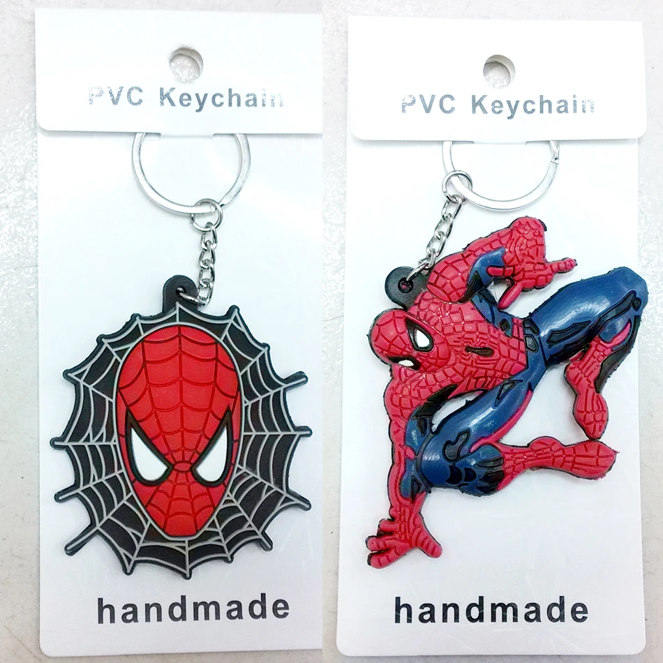 

10PCS Fashion Jewelry pendant Superhero Spider-Man keyChain soft figure doll toy keyring key holder for Men Women kids GIFT