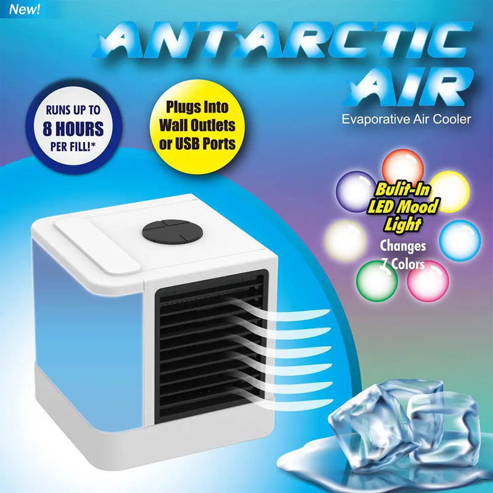

Household Mini Space Air Cooler Arctic Air Conditioner with Soothing 7 colors LED Light Humidifier for Home Office Drop Shipping