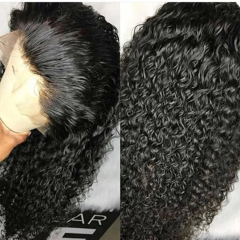 360 волосы на шнурках, бразильские волосы Remy, кудрявые волосы на фронте, парики для черных женщин, предварительно сорванные натуральные волосы, отбеленные узлы