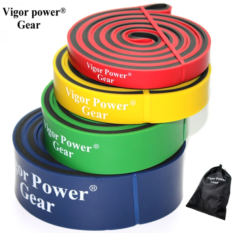 

VigorPowerGear Dual Color Latex Resistance Bands Pull Up Fitness Band Loop for Pull-ups Strength Weight lifting Dance Crossfit