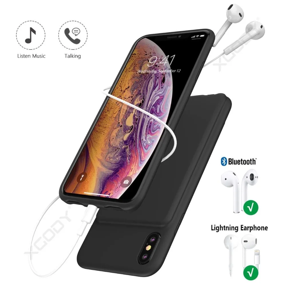 Умный зарядный чехол XGODY 5000 мАч для iphone XR XSMAX внешнего аккумулятора запасной