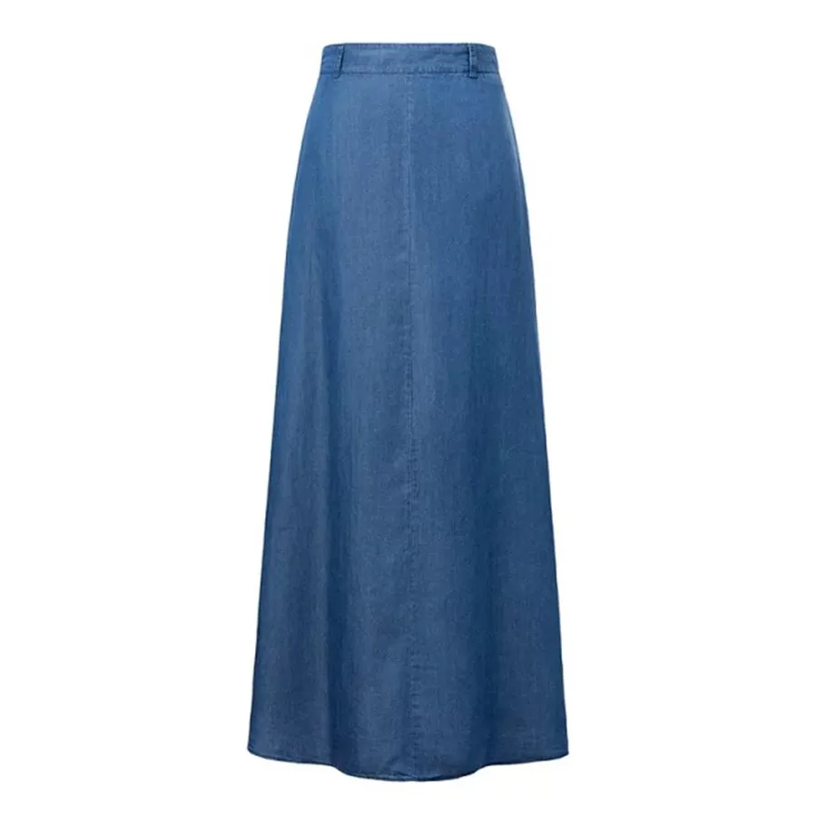 

Saia Jeans Feminina Summer Long Skirt For Women High Waist Cotton Denim Skirts Womens Faldas Mujer Moda 2018 Jupe Longue Femme