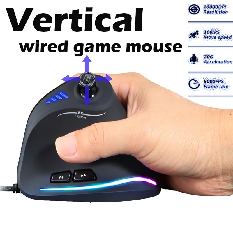 

Vertical Mouse Personal Computer gamer Mice souris sans fil pour pc portable ergonomic Flash Light-emitting Professional Wired